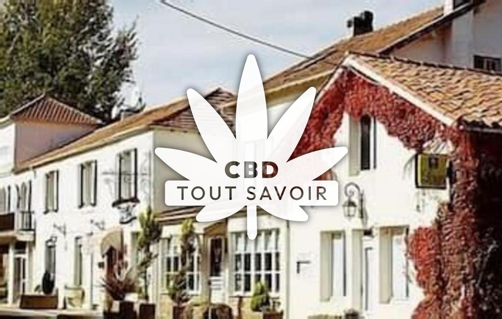 Village à Luppe-Violles avec feuille Cannabis CBD