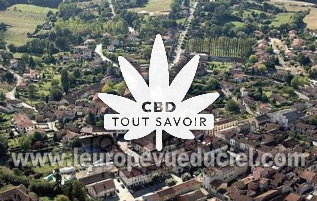 Village à Nogaro avec feuille Cannabis CBD