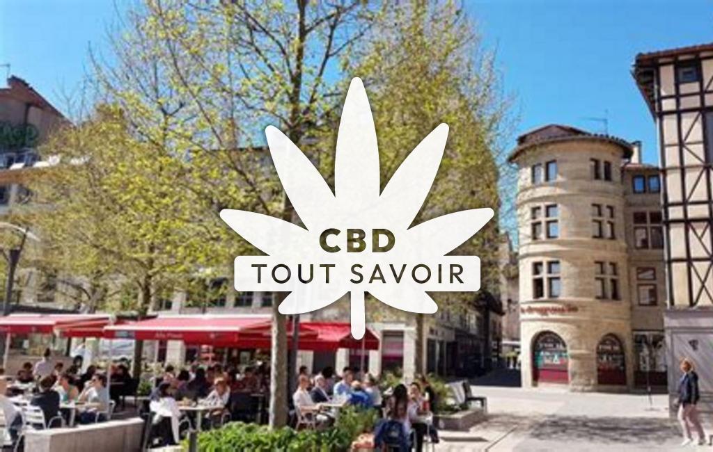 Village à Saint-Antonin avec feuille Cannabis CBD