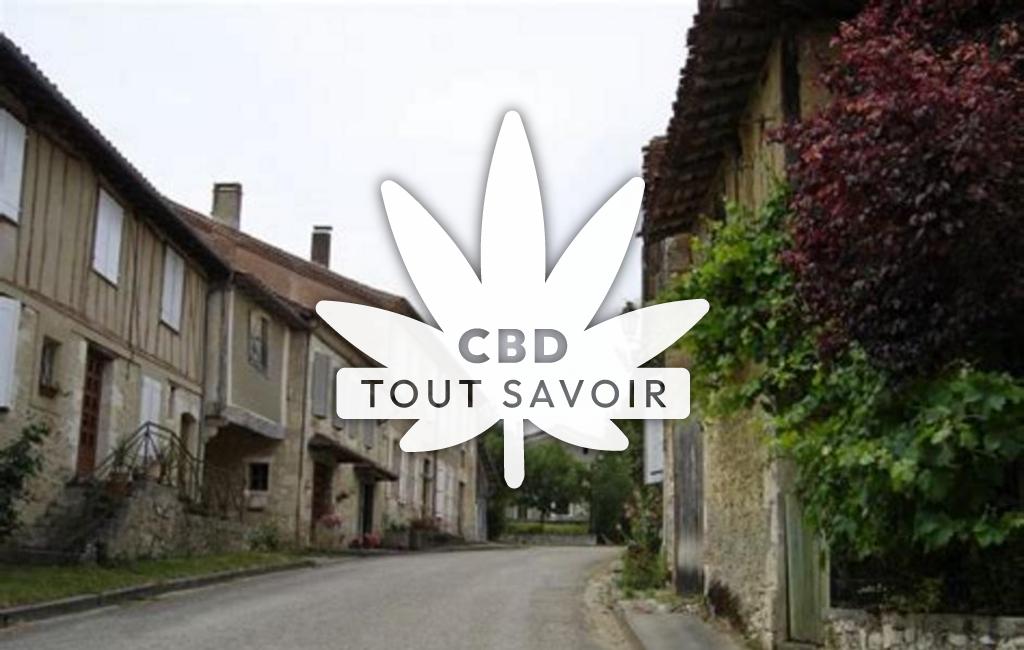 Village à Saint-Bres avec feuille Cannabis CBD
