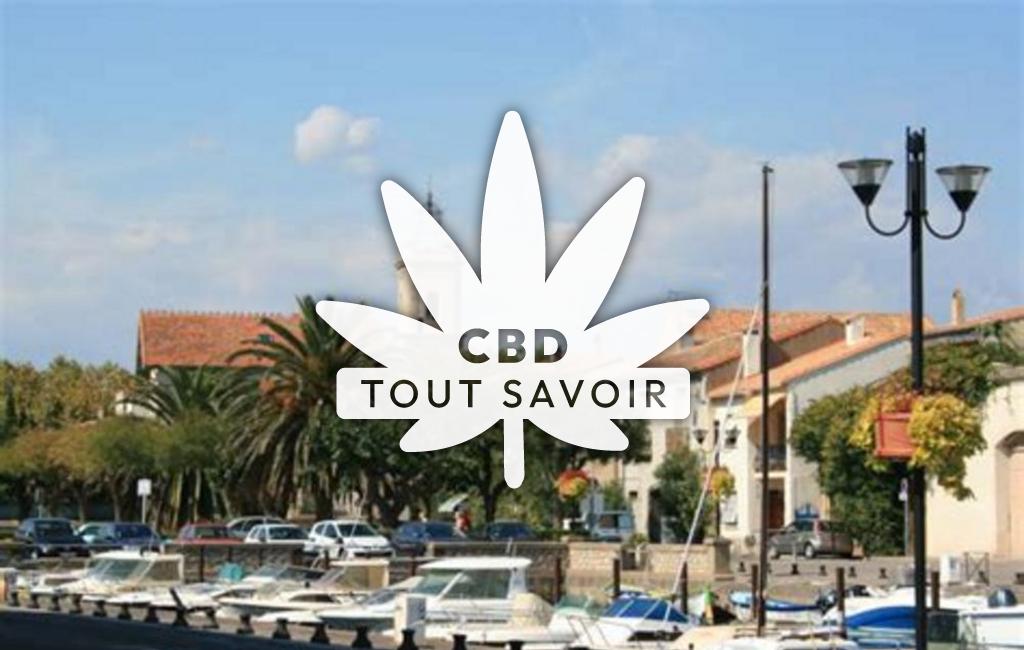 Village à Marseillan avec feuille Cannabis CBD