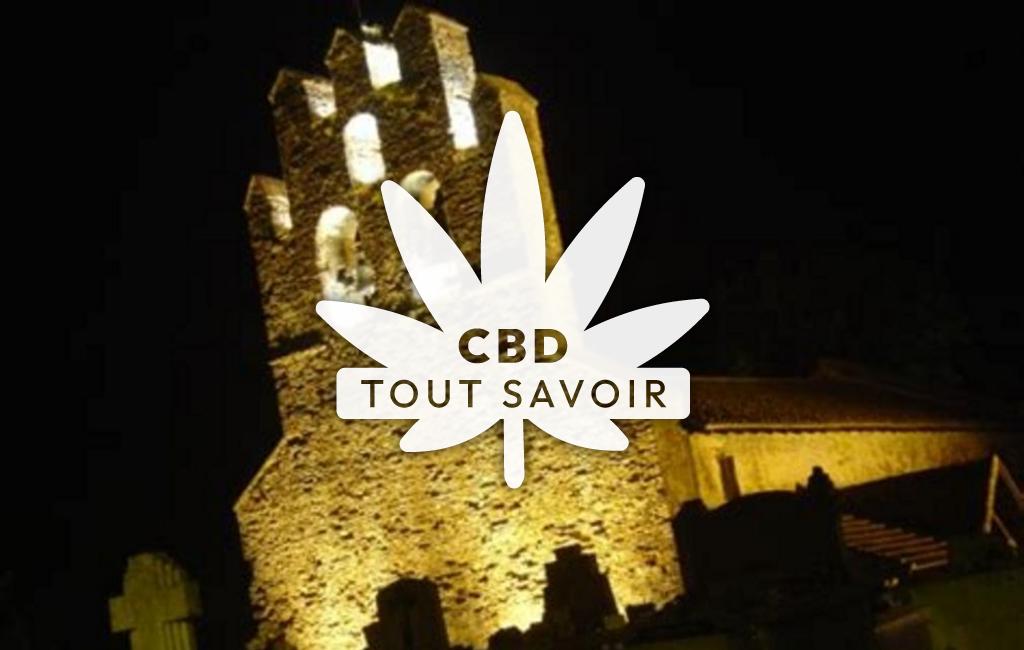 Village à Bascous avec feuille Cannabis CBD