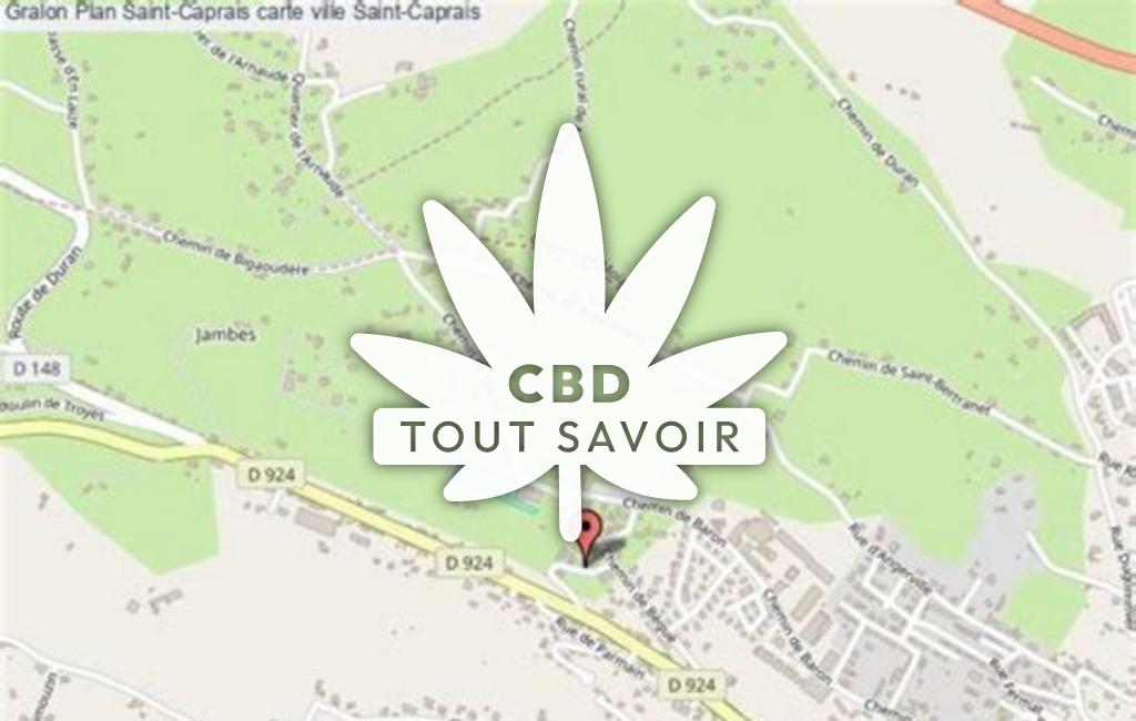 Village à Saint-Caprais avec feuille Cannabis CBD