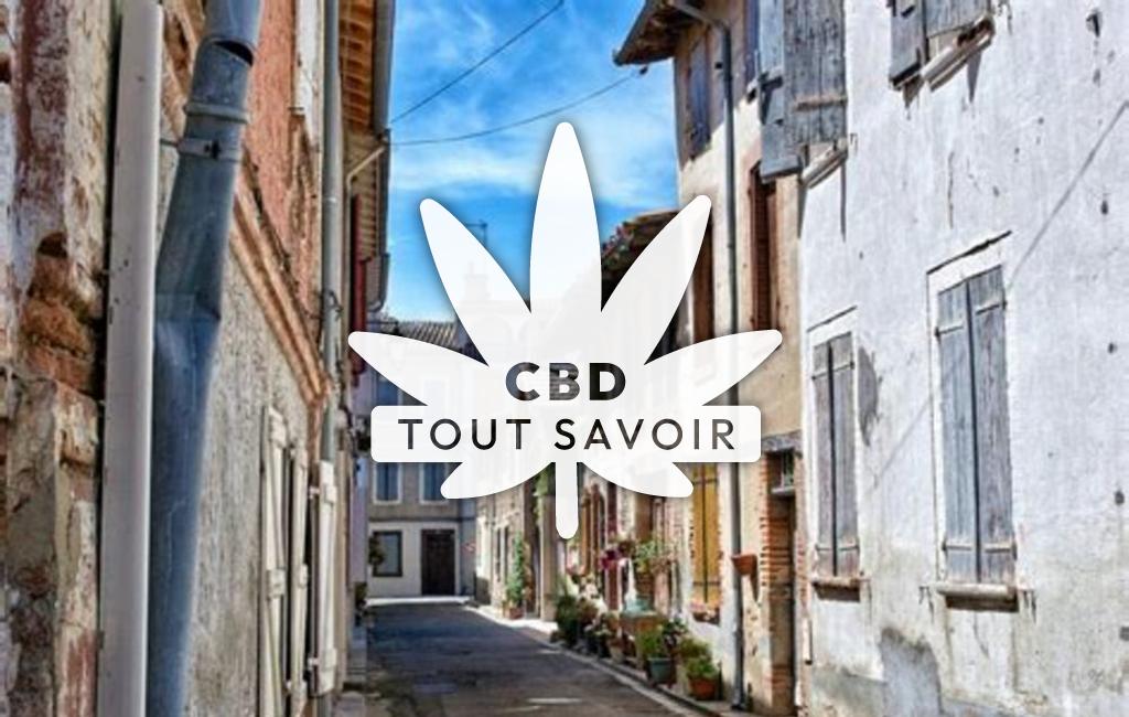 Village à Lombez avec feuille Cannabis CBD