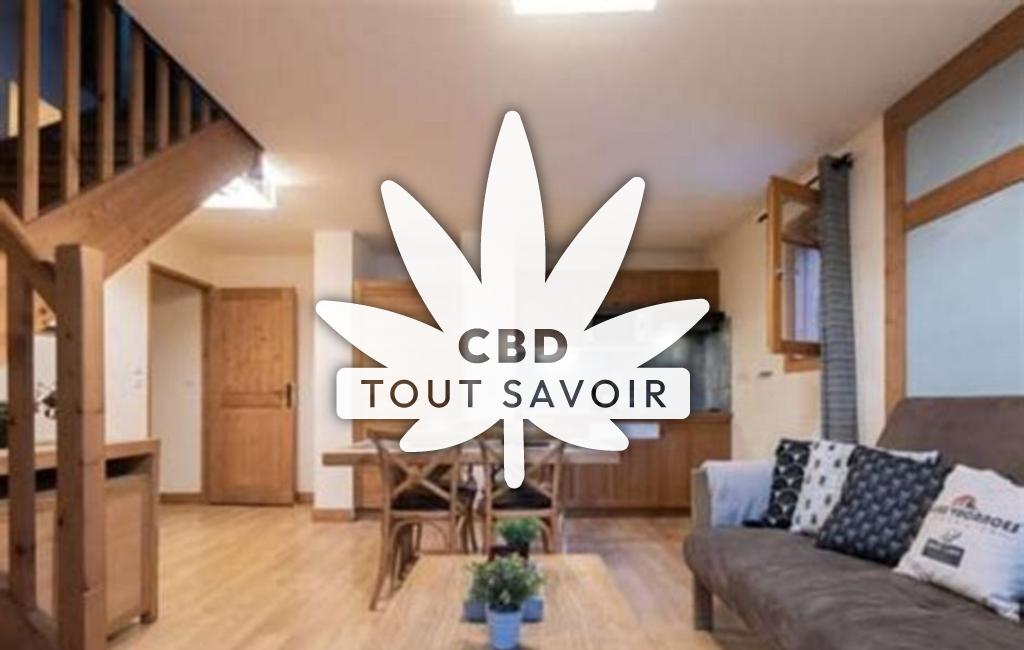 Village à Saint-Soulan avec feuille Cannabis CBD
