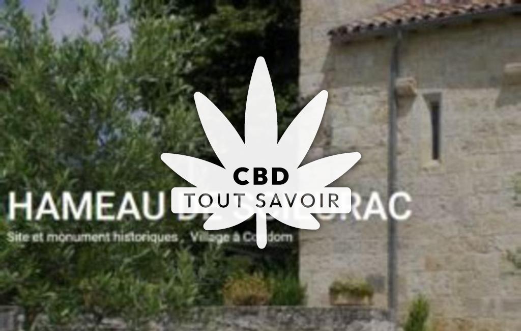 Village à Scieurac-Et-Floures avec feuille Cannabis CBD