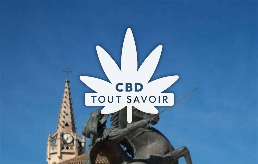 Village à Lupiac avec feuille Cannabis CBD