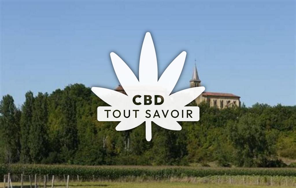 Village à Saint-Arroman avec feuille Cannabis CBD