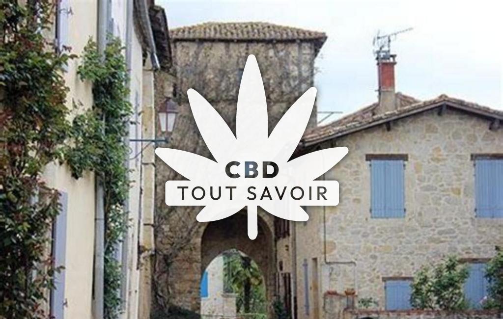 Village à Saint-Antoine avec feuille Cannabis CBD