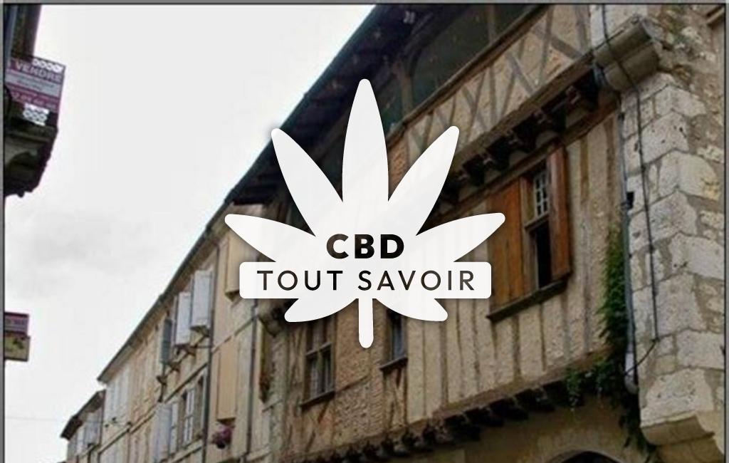 Village à Jegun avec feuille Cannabis CBD