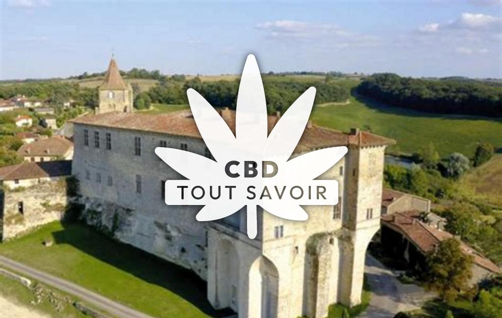 Village à Lavardens avec feuille Cannabis CBD