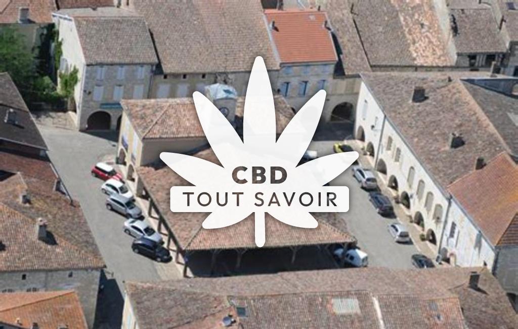 Village à Saint-Clar avec feuille Cannabis CBD