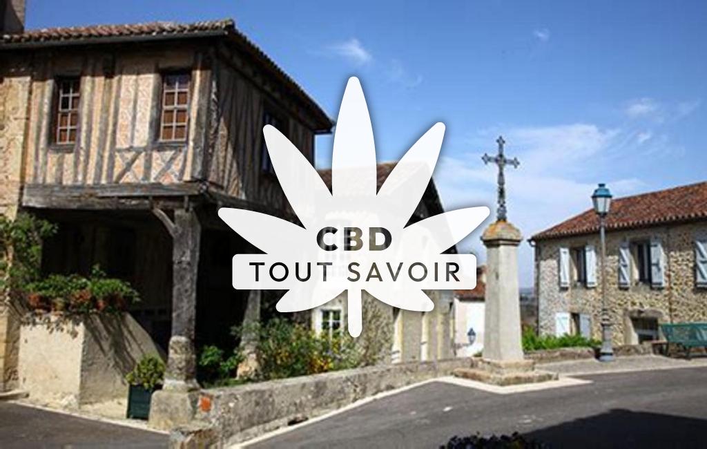Village à Saint-Mont avec feuille Cannabis CBD