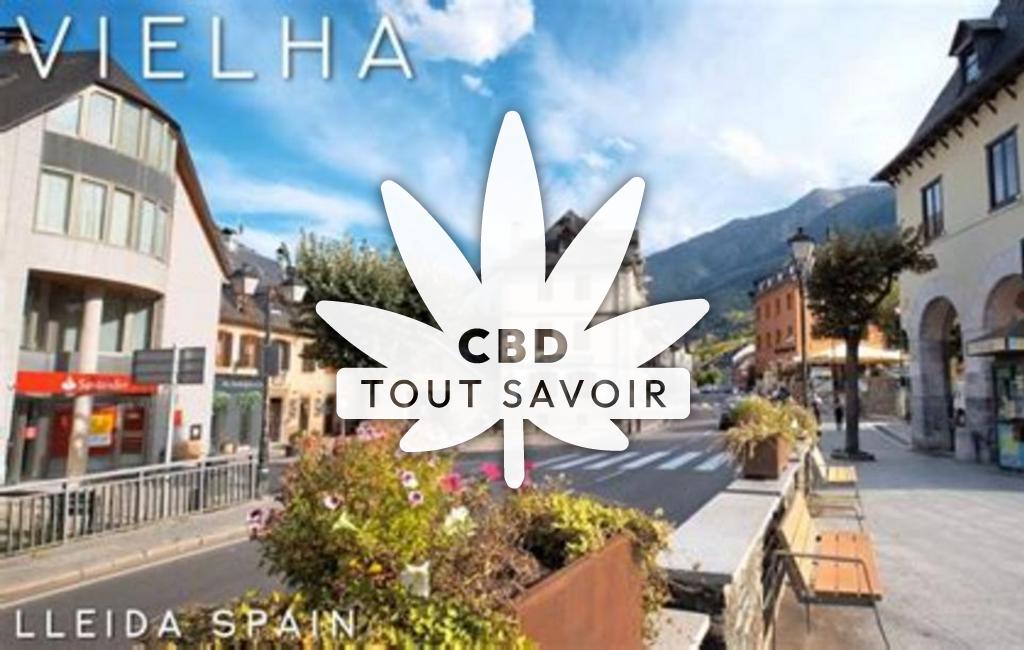 Village à Viella avec feuille Cannabis CBD