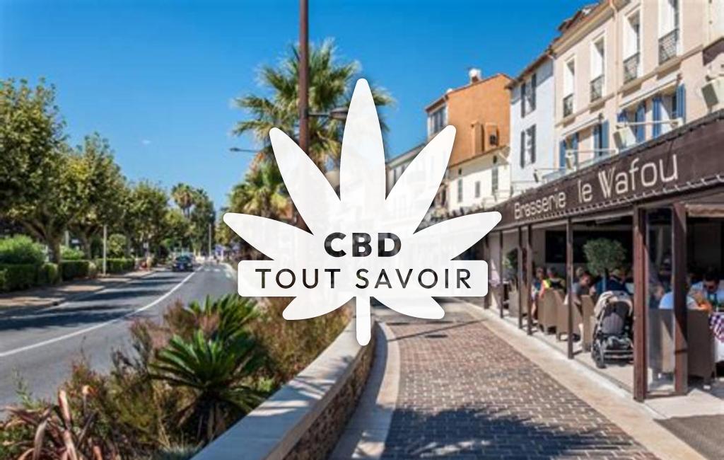 Village à Sainte-Anne avec feuille Cannabis CBD