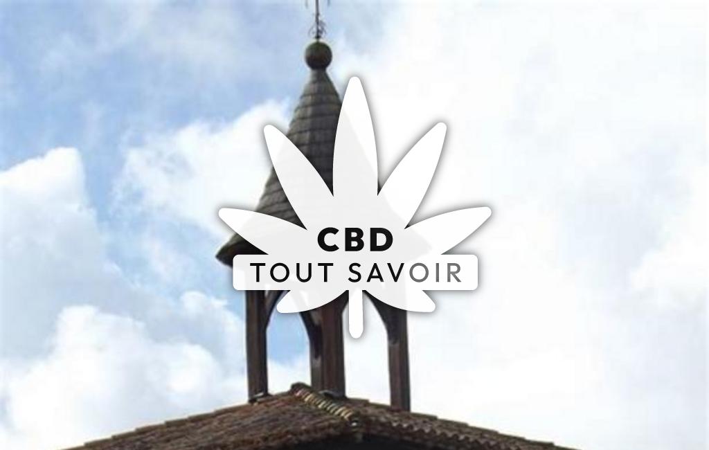 Village à Sirac avec feuille Cannabis CBD