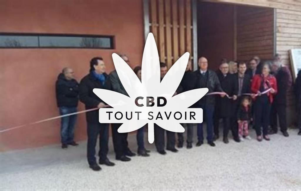Village à Thoux avec feuille Cannabis CBD