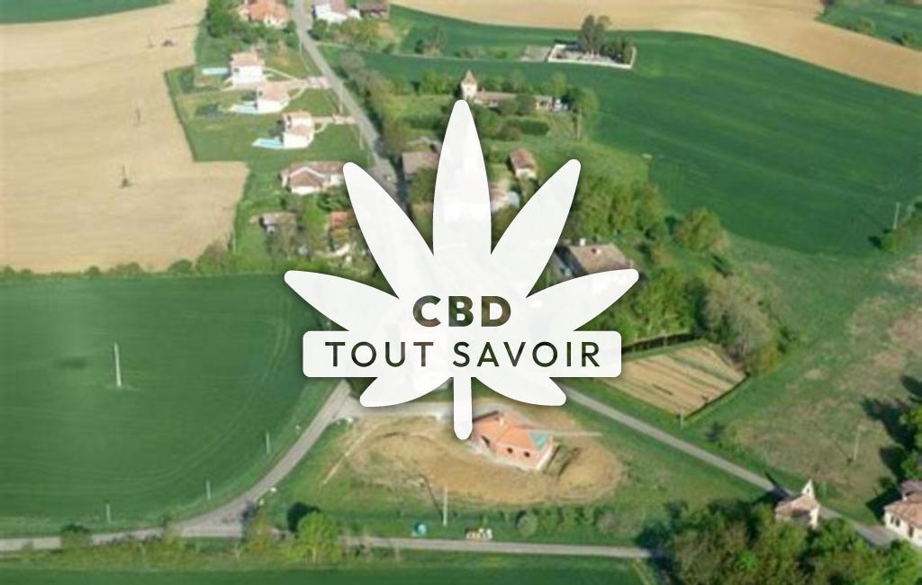 Village à Aurimont avec feuille Cannabis CBD