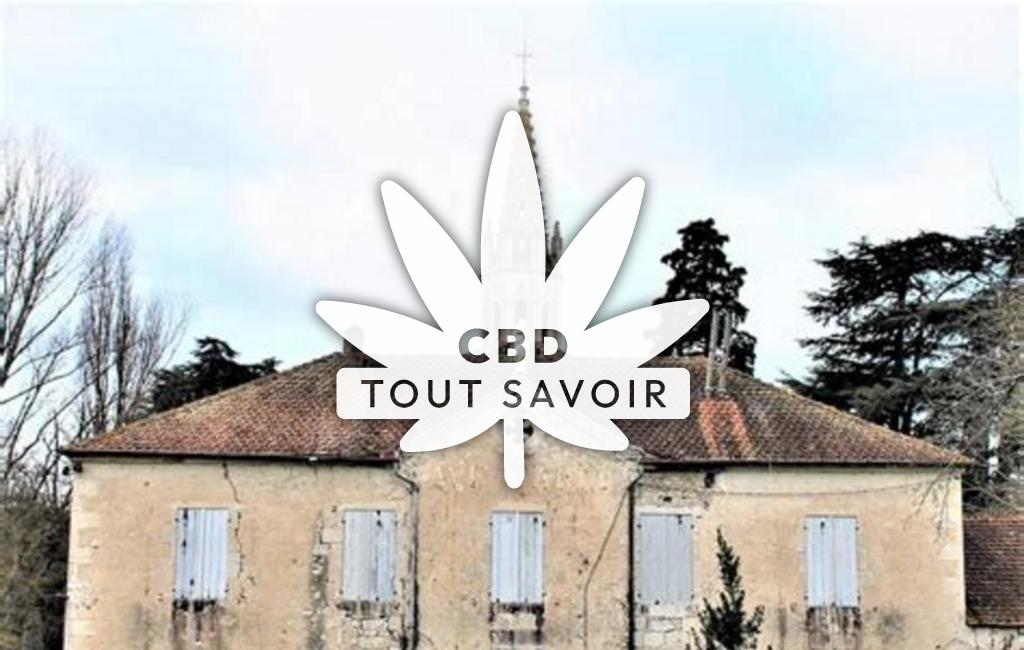 Village à Saint-Mezard avec feuille Cannabis CBD