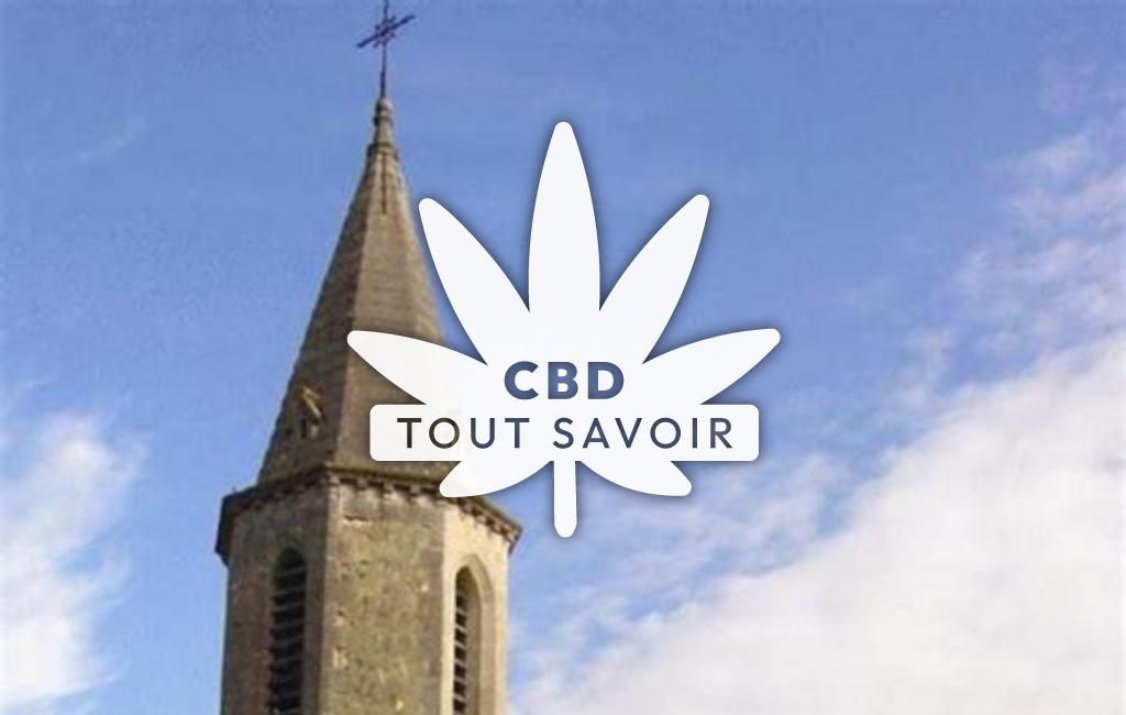 Village à Ramouzens avec feuille Cannabis CBD
