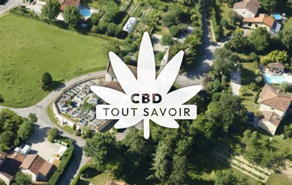 Village à Castin avec feuille Cannabis CBD
