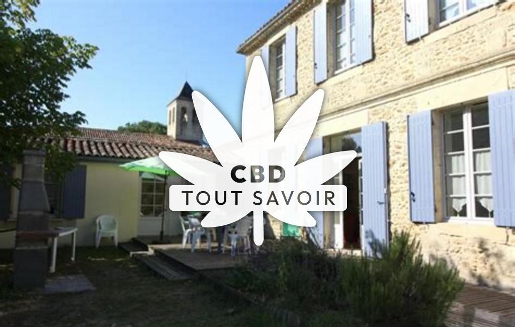 Village à Bourideys avec feuille Cannabis CBD