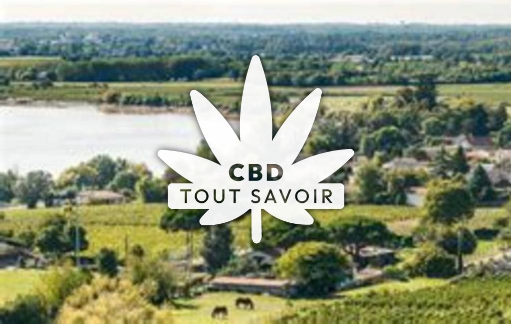 Village à Fronsac avec feuille Cannabis CBD