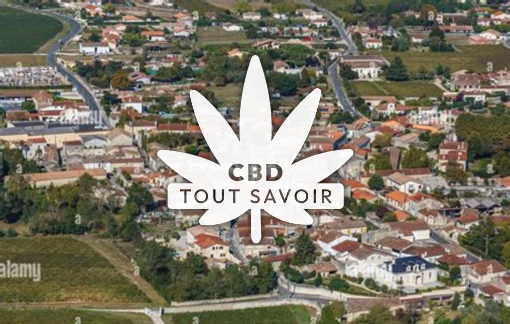 Village à Saint-Seurin-de-Cadourne avec feuille Cannabis CBD