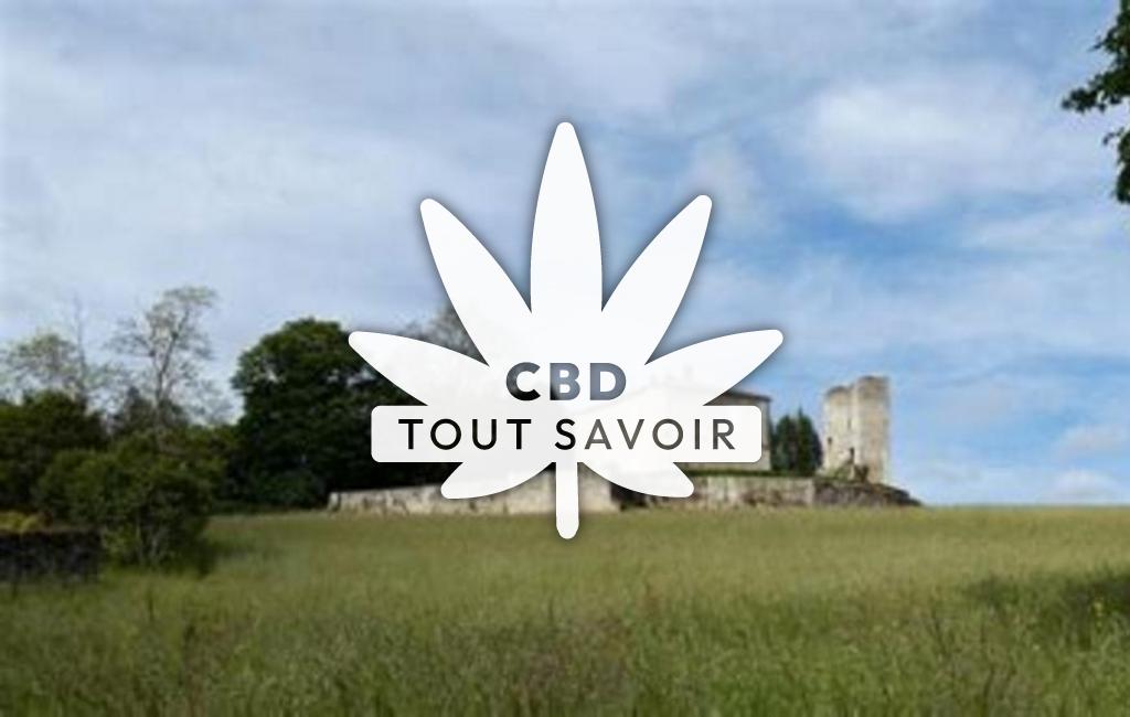 Village à Vertheuil avec feuille Cannabis CBD