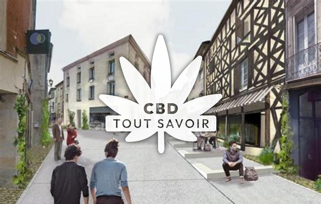 Village à La-Reole avec feuille Cannabis CBD