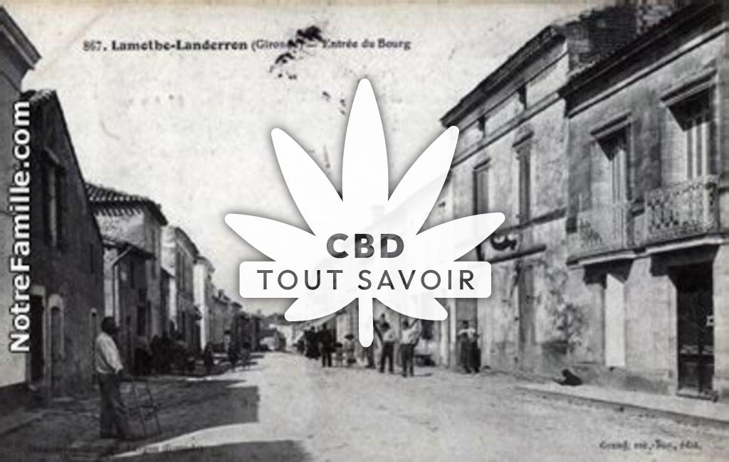 Village à Lamothe-Landerron avec feuille Cannabis CBD