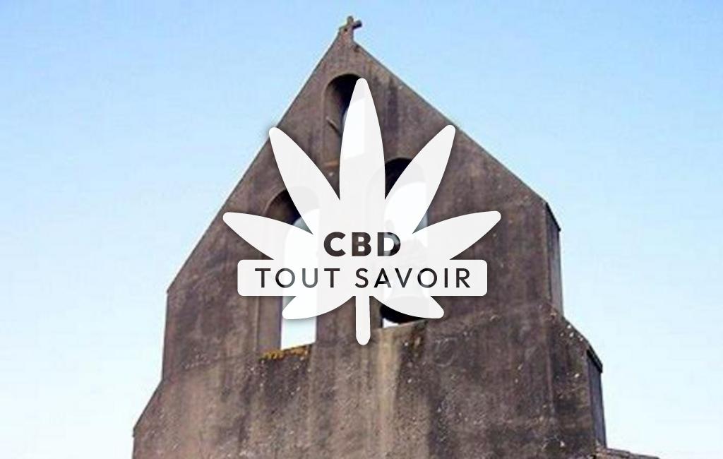 Village à Saint-Michel-de-Lapujade avec feuille Cannabis CBD