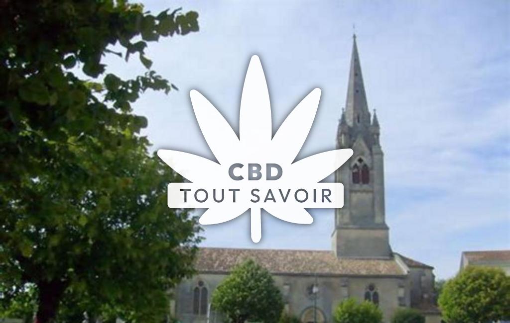 Village à Saint-Seve avec feuille Cannabis CBD