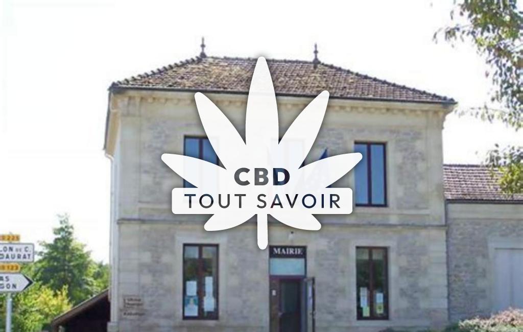 Village à Bieujac avec feuille Cannabis CBD