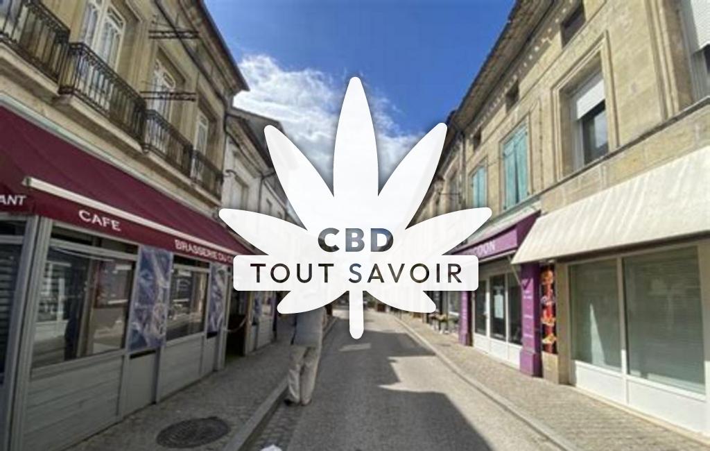 Village à CaSaintets-Et-Castillon avec feuille Cannabis CBD