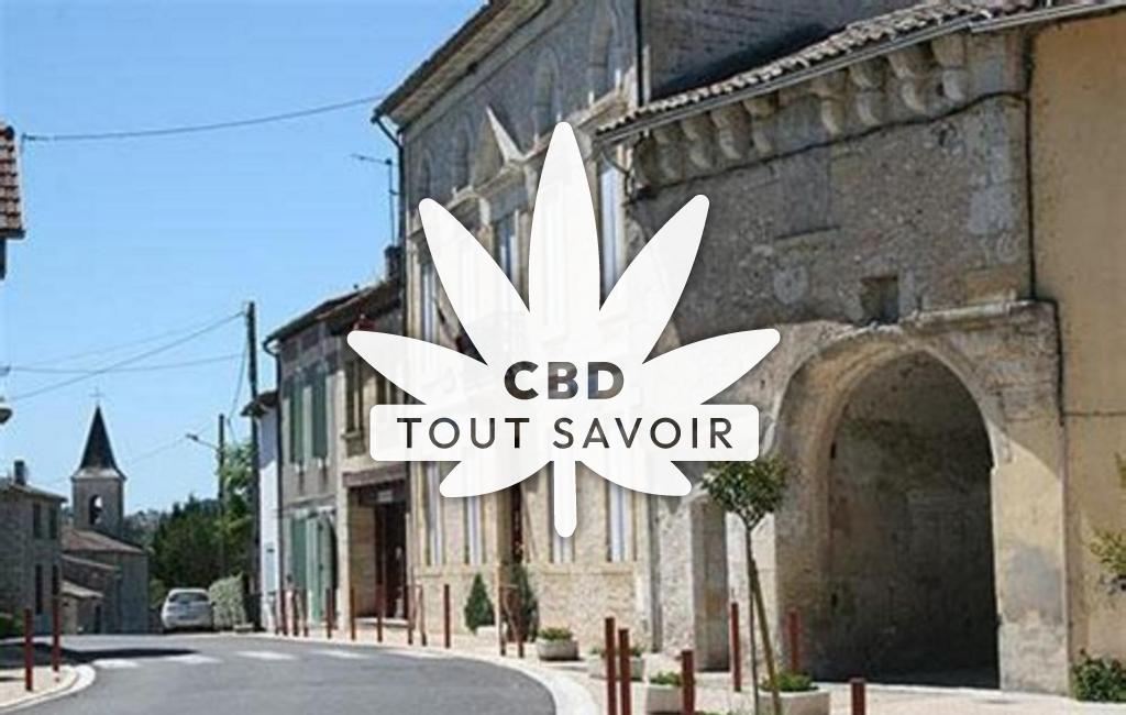 Village à Eynesse avec feuille Cannabis CBD