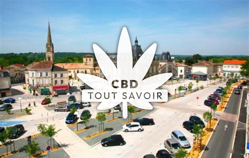Village à Coutras avec feuille Cannabis CBD
