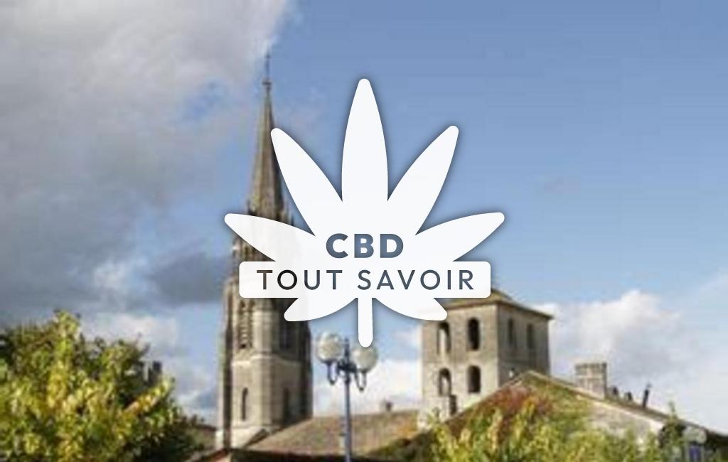 Village à Saint-Medard-de-Guizieres avec feuille Cannabis CBD