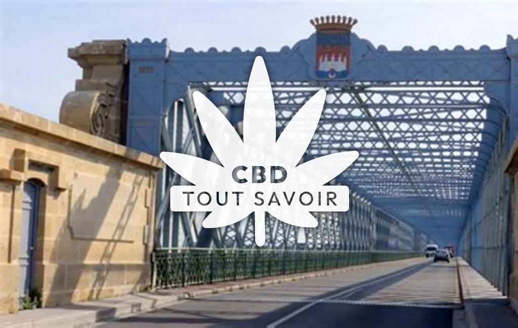 Village à Cubzac-les-Ponts avec feuille Cannabis CBD