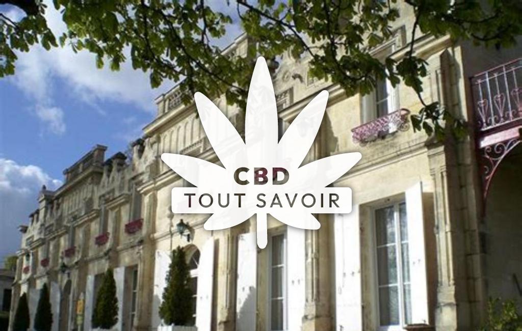 Village à Saint-Germain-de-la-Riviere avec feuille Cannabis CBD
