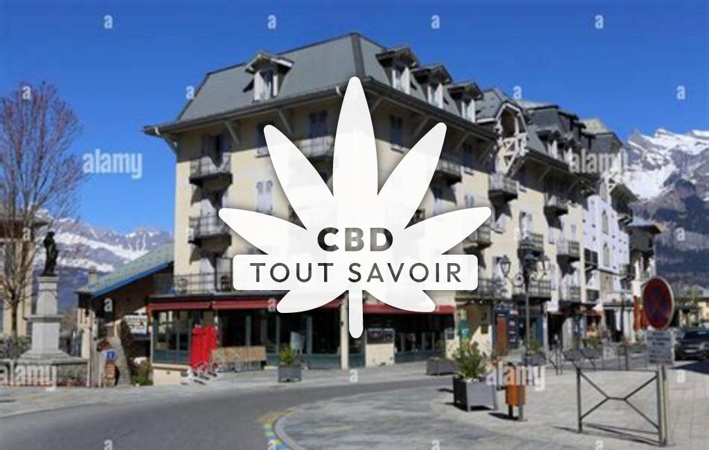 Village à Saint-Gervais avec feuille Cannabis CBD