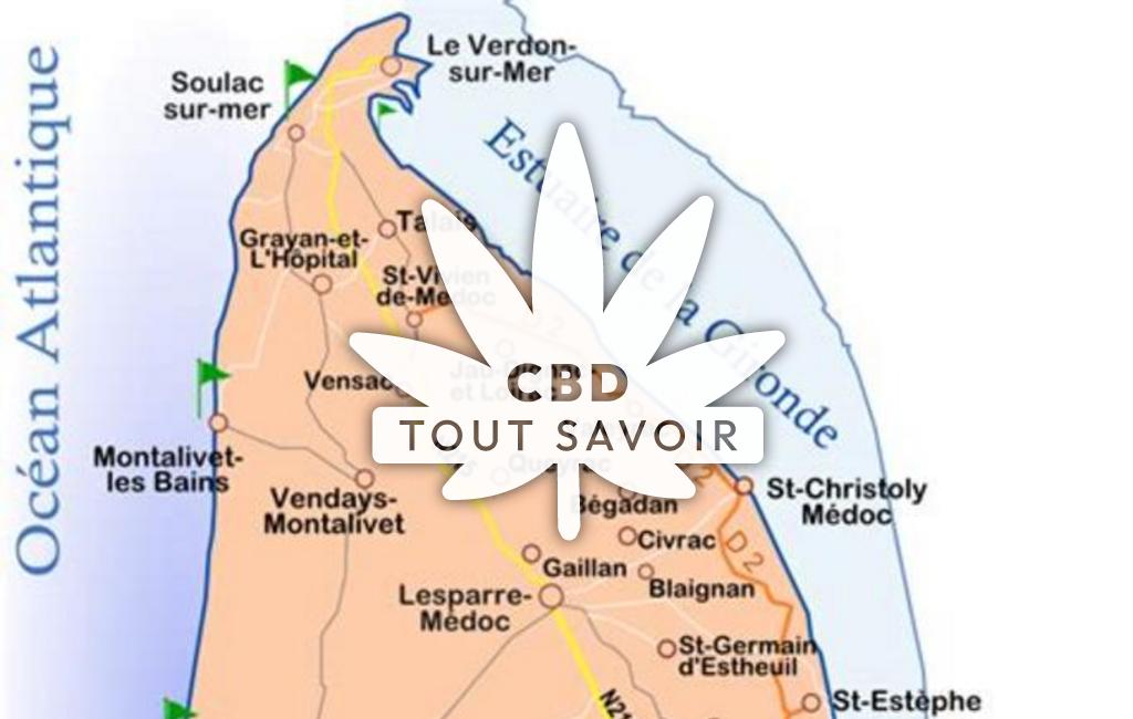 Village à Cissac-Medoc avec feuille Cannabis CBD