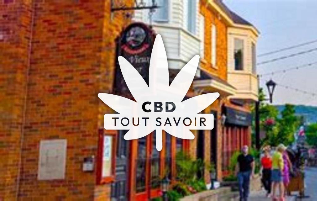 Village à Saint-Sauveur avec feuille Cannabis CBD