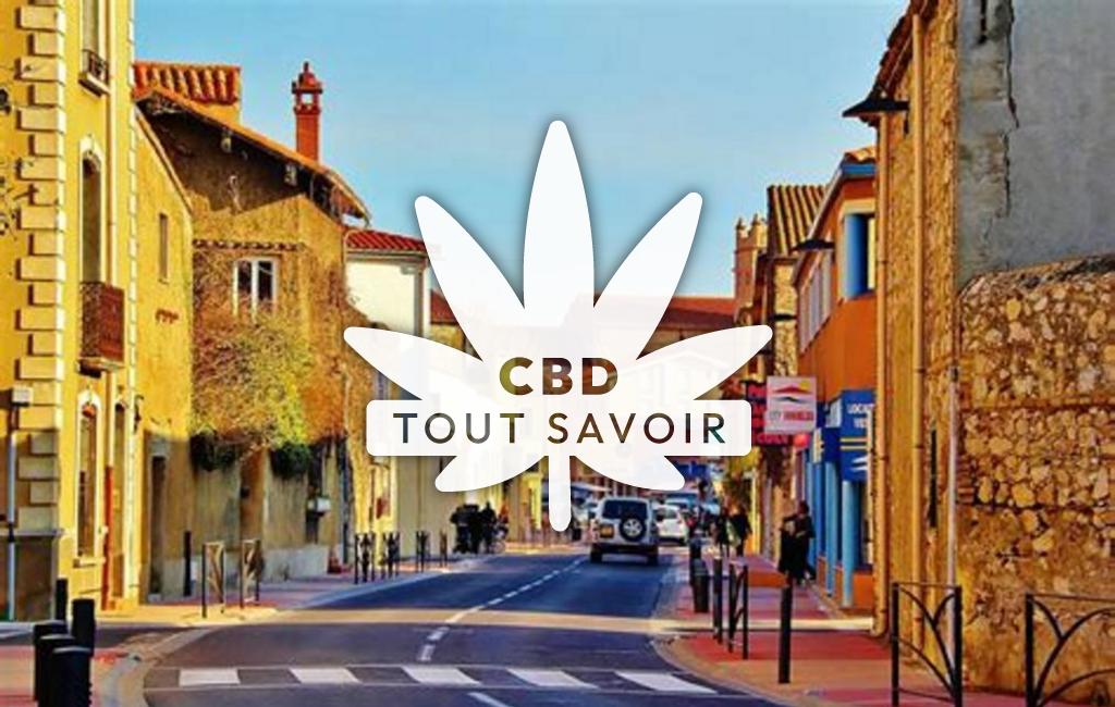 Village à Saint-Laurent-des-Combes avec feuille Cannabis CBD