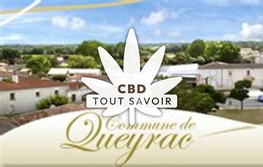 Village à Queyrac avec feuille Cannabis CBD