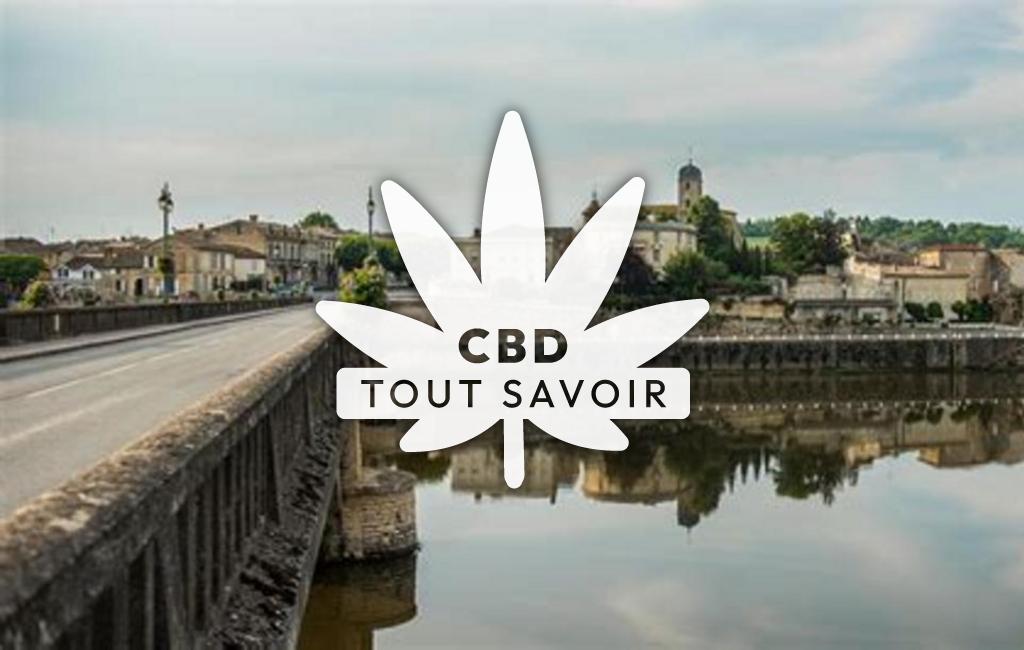 Village à Castillon-la-Bataille avec feuille Cannabis CBD
