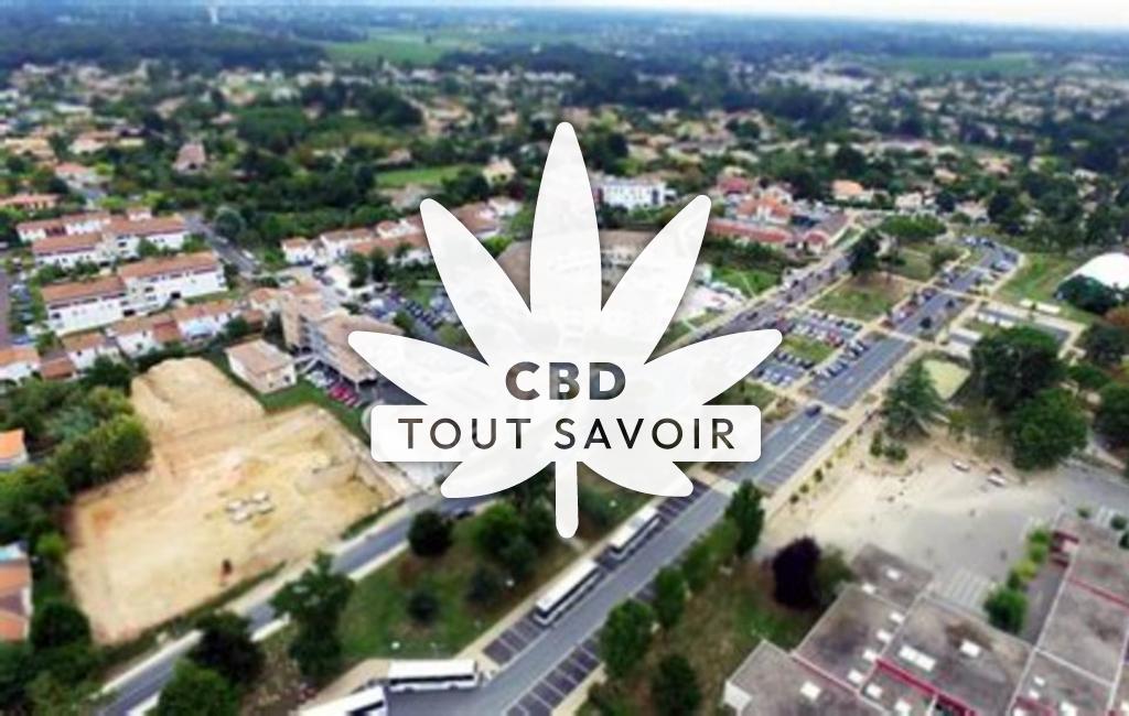 Village à Artigues-Pres-Bordeaux avec feuille Cannabis CBD