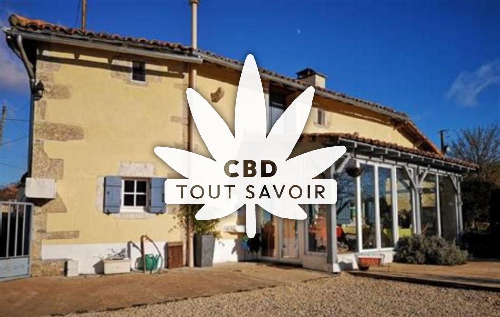Village à Campugnan avec feuille Cannabis CBD