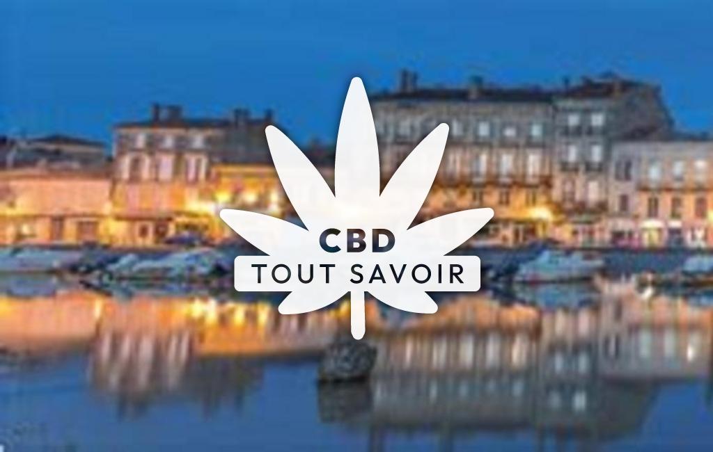 Village à Saint-Genes-de-Blaye avec feuille Cannabis CBD