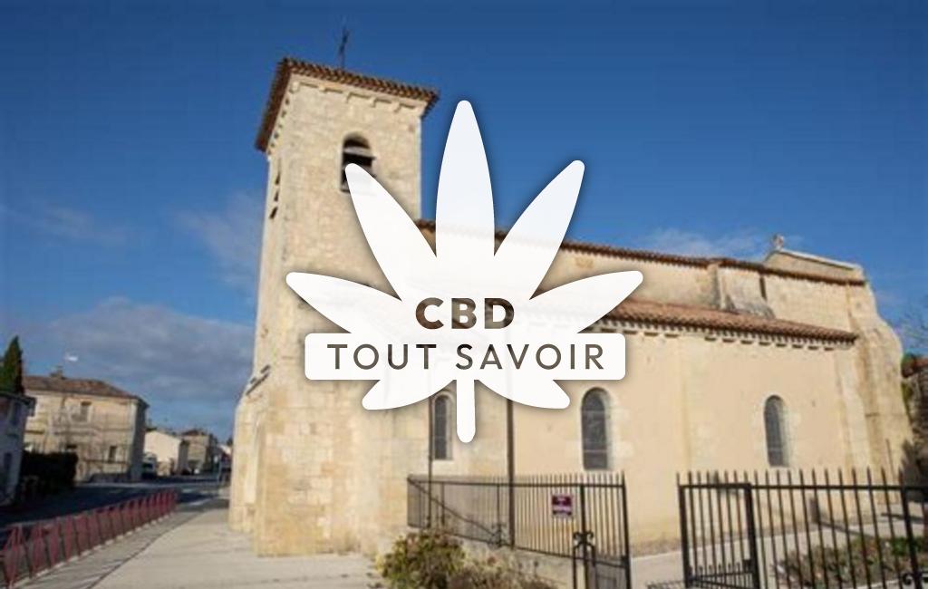 Village à Saint-Martin-Lacaussade avec feuille Cannabis CBD